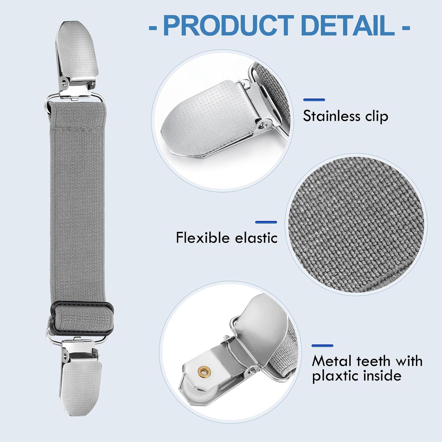 10 Pcs Waist Cinch Clip Belt Pant Waist Tightener Adjustable Sandal Straps Elastic Straps for Pant Shoes, 2 Size - Image 5