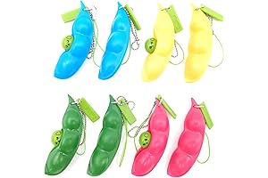 Fidget Keychain Sensory Bean Toy Kit: Soybean Stress Toys for Anxiety and Focus