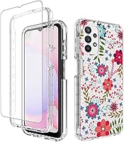 Vista 8 de Funda para Galaxy A13 4G/A13 LTE 4G SM-A135F con protector de pantalla de vidrio templado, suave 360 cuerpo completo, a prueba de golpes