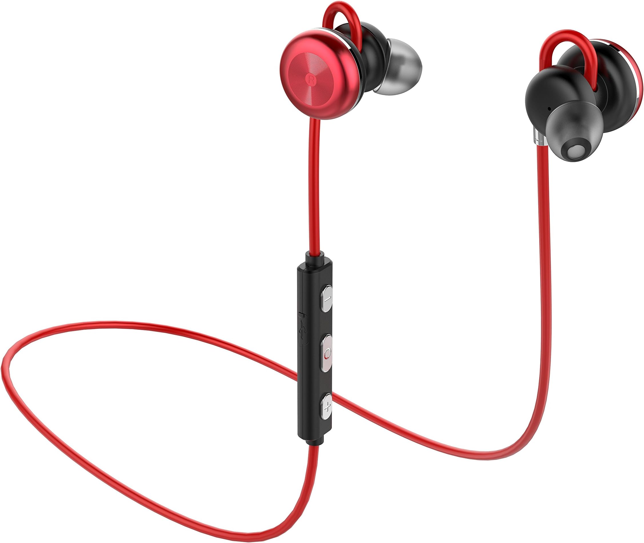 Bluetooth Headphones, EWANTIC X9 - Bluetooth 4.1 Earphones Stereo Magnetic Earbuds, Noise Cancelling Wireless Headsets with Mic, IPX5 Sweatproof Sports Headphones for iPhone, iPad, Samsung - Red