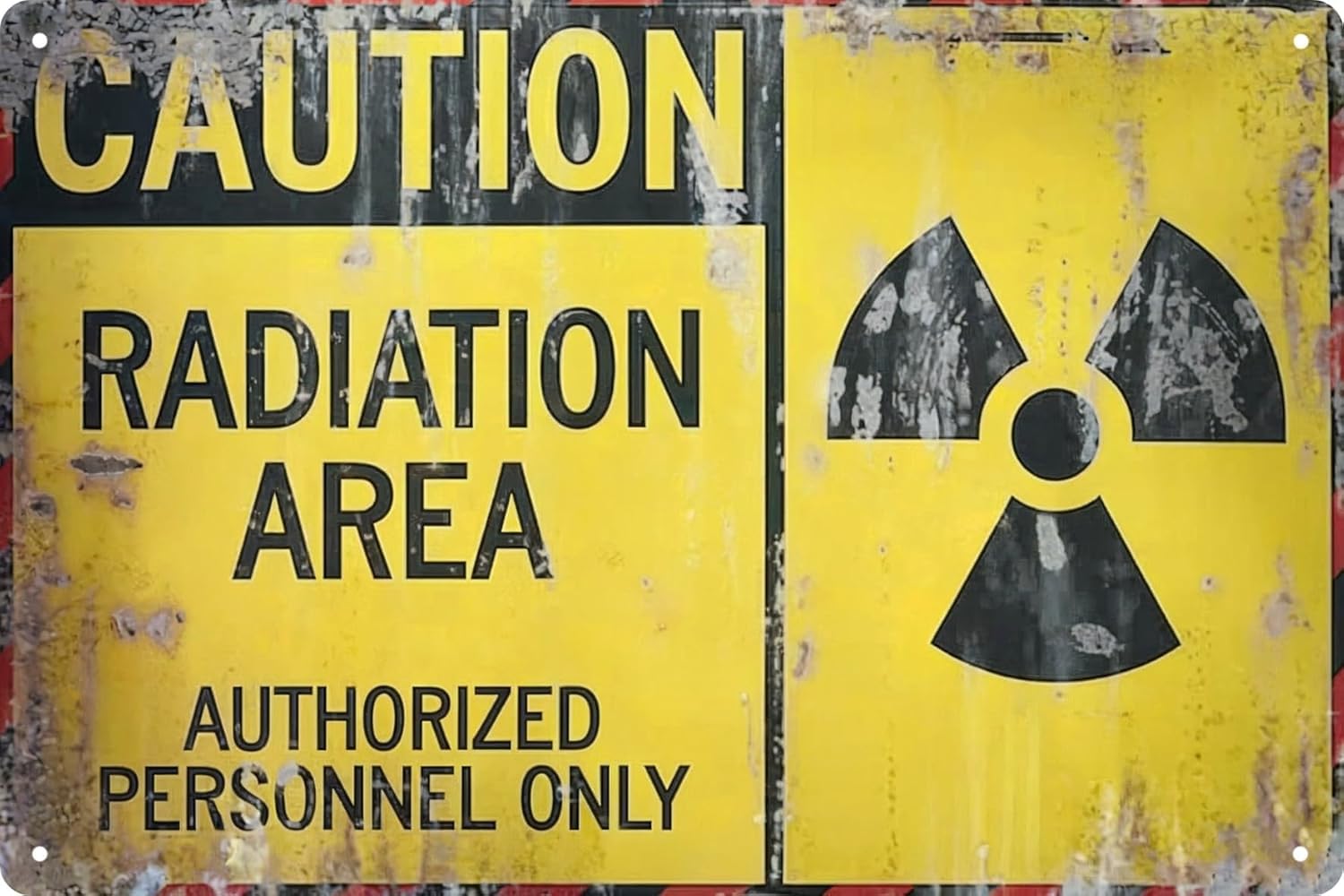 SMAZDFXX Vintage Metal Sign Classic Radiation Hazard Iron Wall Hanging Plaque Retro for Kitchen Garage for Man Cave Cafe Living Room Yard Wall Art Decor 8"x12"