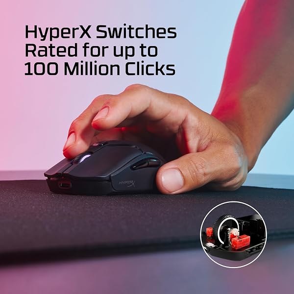 HyperX Pulsefire Haste 2 Mini – Wireless Gaming Mouse for PC Compact Lightweight Bluetooth 2.4GHz Black - 5
