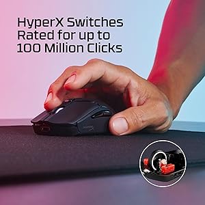 HyperX Pulsefire Haste 2 Mini  Wireless Gaming Mouse for PC Compact Lightweight Bluetooth 2.4GHz Black