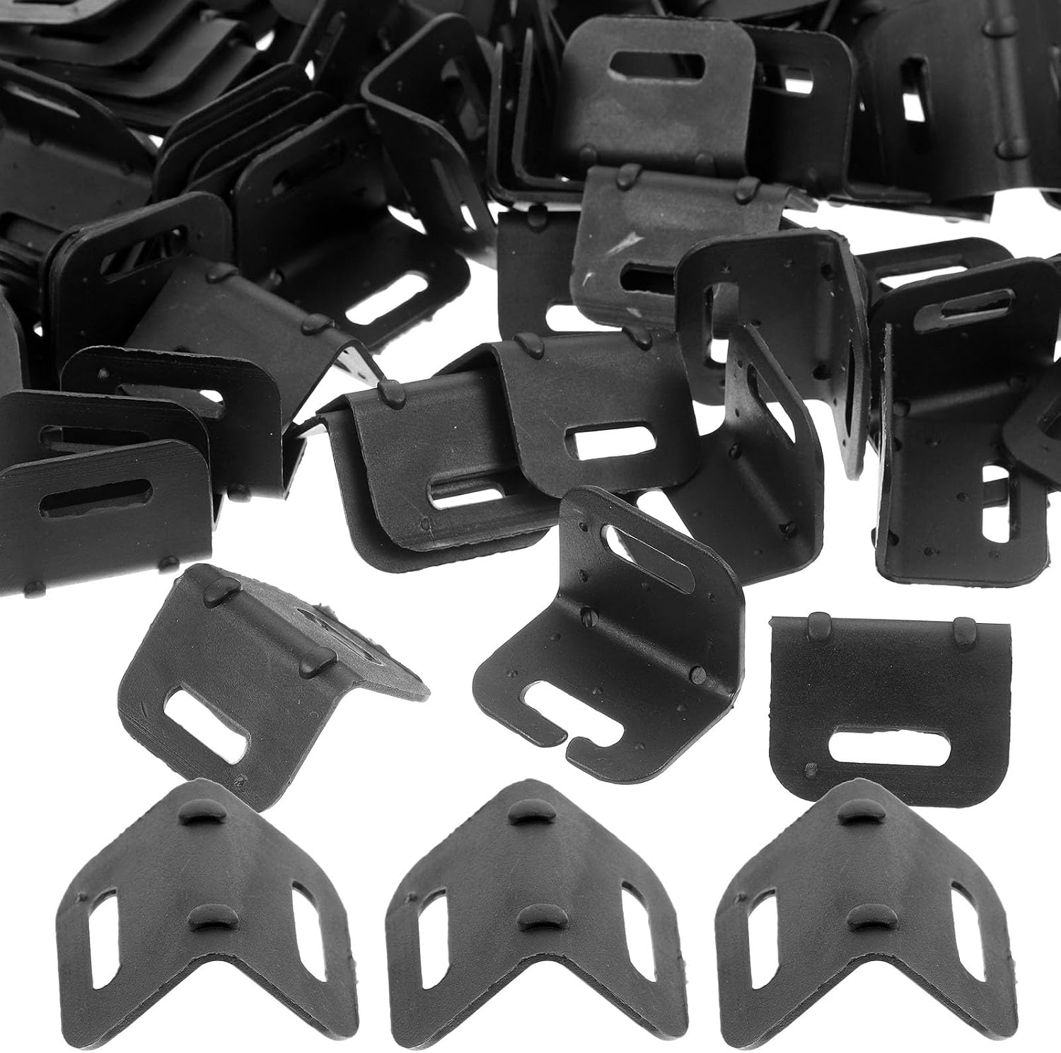 100pcs Plastic L-shaped Edge Protectors with Holes, 20mm Corner Guards for Shipping Boxes and Pallets, Carton Corner Protectors for Cargo Load Packaging and Industrial Use