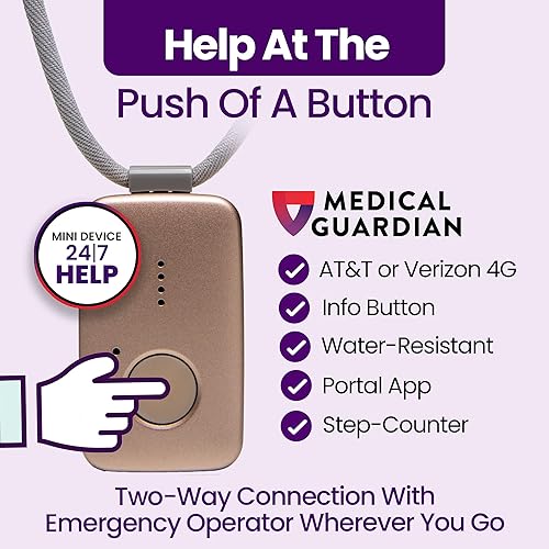 Miniatura 33 de Medical Guardian MGMini Dispositivo de alerta médica para personas mayores Resistente al agua, botón de llamada de emergencia, monitoreo 24/7