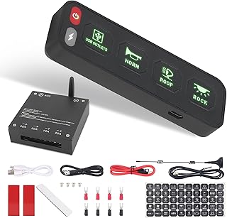 ZAMLIE Wireless 4 Gang Switch Panel Aluminum Wireless Switch Panel Universal Compatible with RV Car UTV Truck Trailer