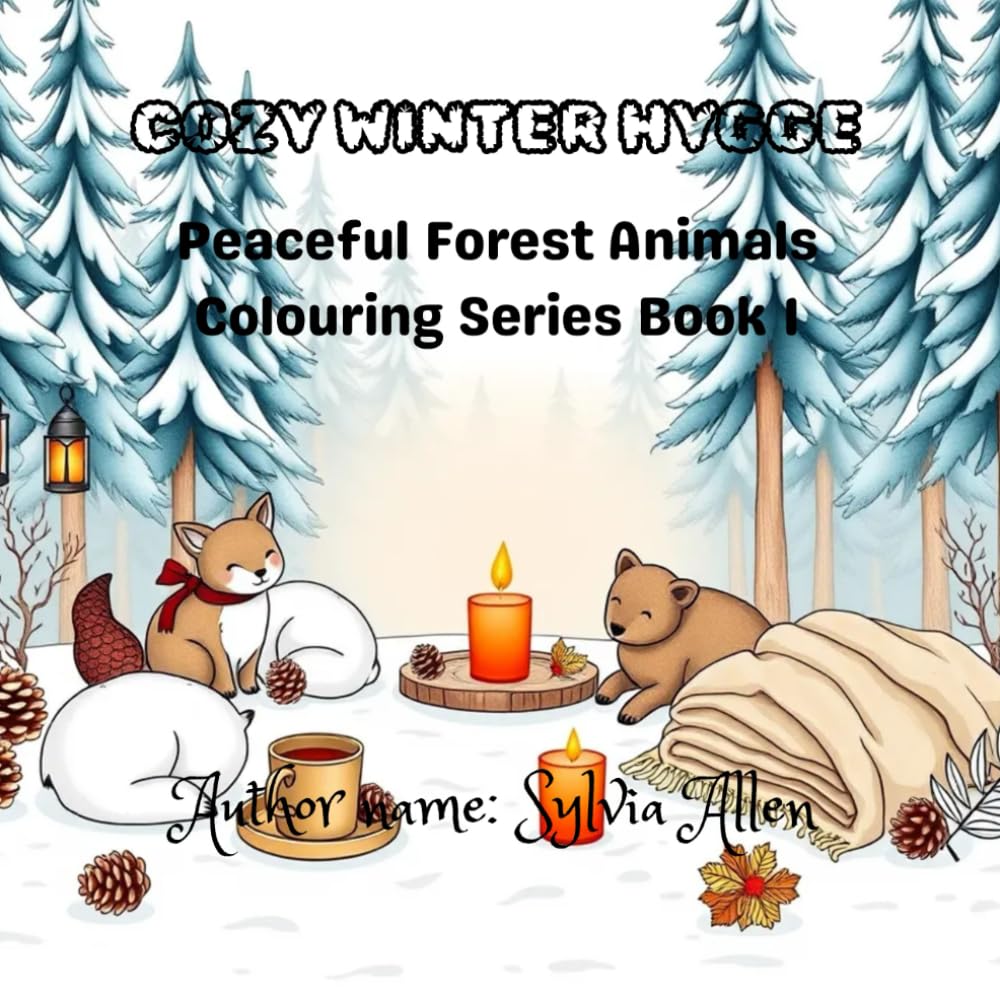 Cozy Winter Hygge: Peaceful Forest Animals Coloring Series: Book 1