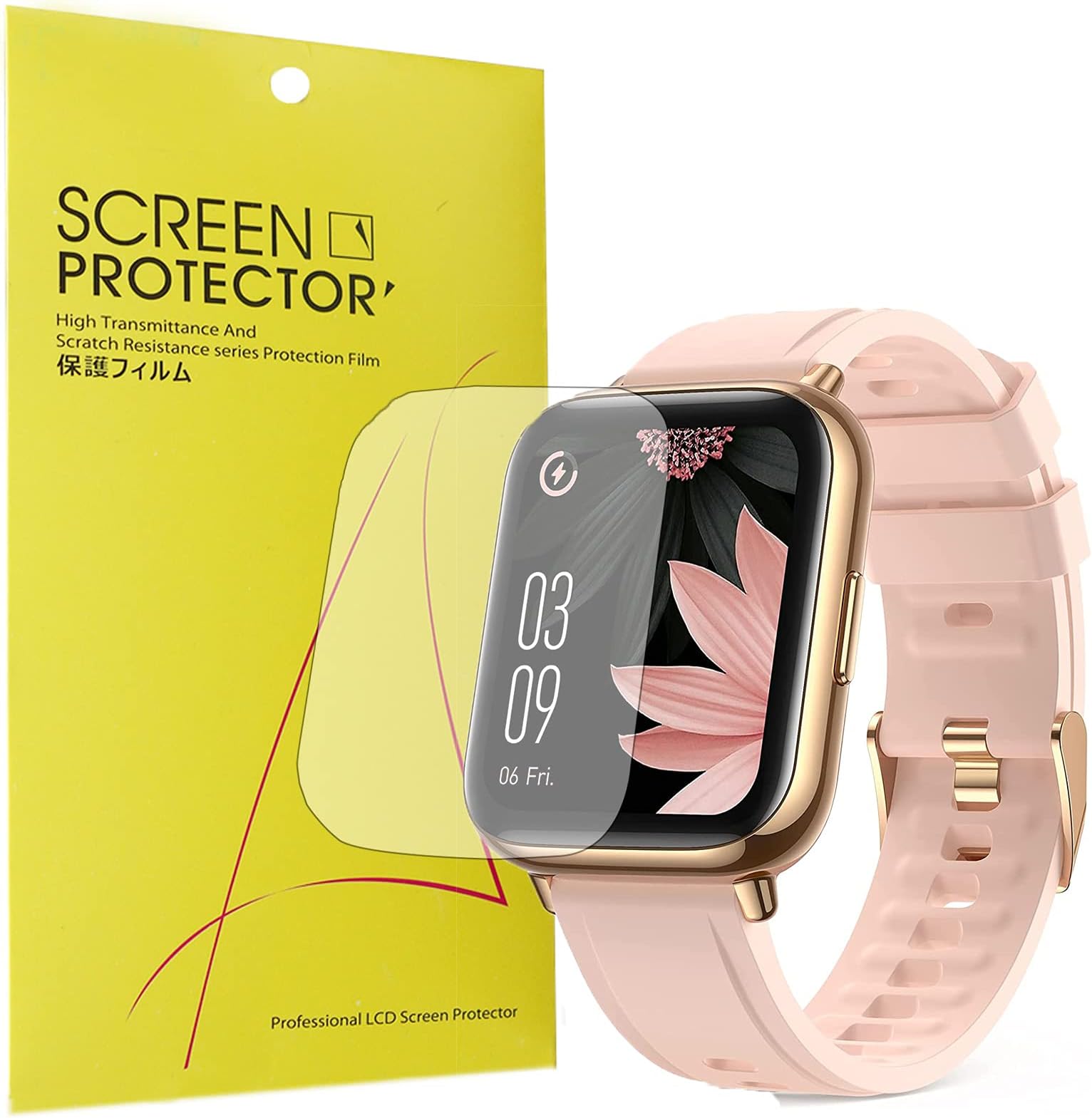 Compatible for AGPTEK Smartwatch Screen Protector, Lamshaw [6 Pack] Full Coverage TPU Clear Film Compatible for AGPTEK 1.69"(43mm) Smartwatch (6 Pack)