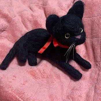 Amazon.co.jp: 羊毛フェルト黒猫ちゃん_0810z肉球_ : 文房具