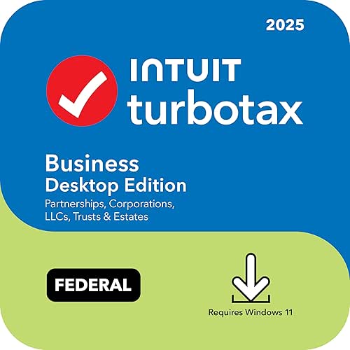 TurboTax Business Desktop Edition 2025, Federal Tax Return [Win11 Download]