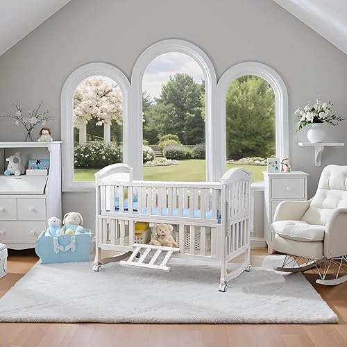 Miniatura 2 de Cuna portátil mini para bebé 4 en 1 con colchón de espuma viscoelástica (96,5 cm por 61 cm) incluida, cunas para bebés 2025 convertible 6 en 1 con