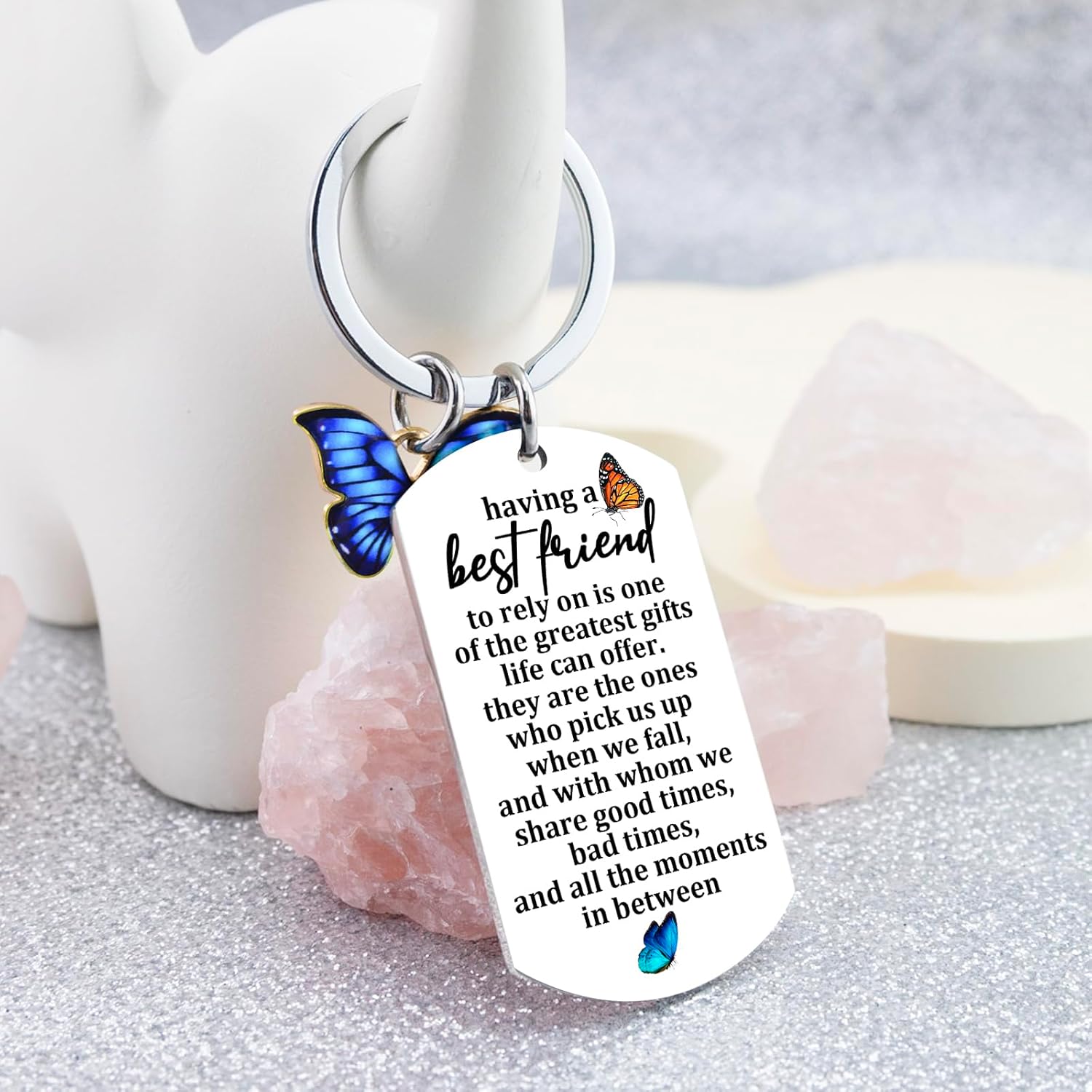 Best Friend Keychain Gifts for Women Long Distance Friendship Gifts for Best Friend Bestie Sister Birthday Valentine's Day Gift for Friend - Image 5