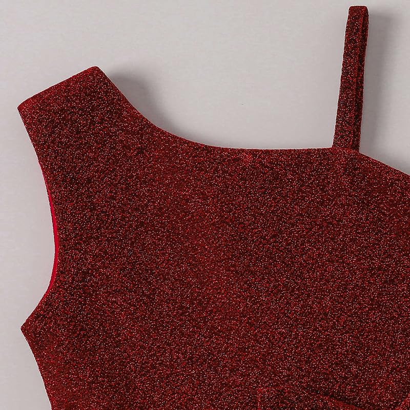 Buy & Try by Dharmikaay Girl's Korean Zari Lycra Frock Dress for Girls Short Frock Baby Princess Western Dresses| Stylish Fancy Kids Clothing for Festival, Fashion (2-3 Years) Maroon - Image 4 thumbnail