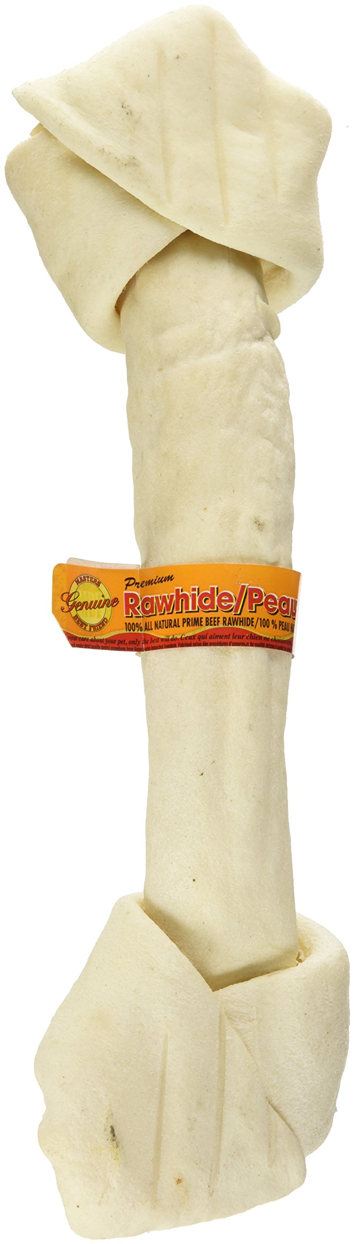 Masters Best Friend Premium White Rawhide 15-16in Knot Bone Each, 1 Piece, One Size - 15-16in