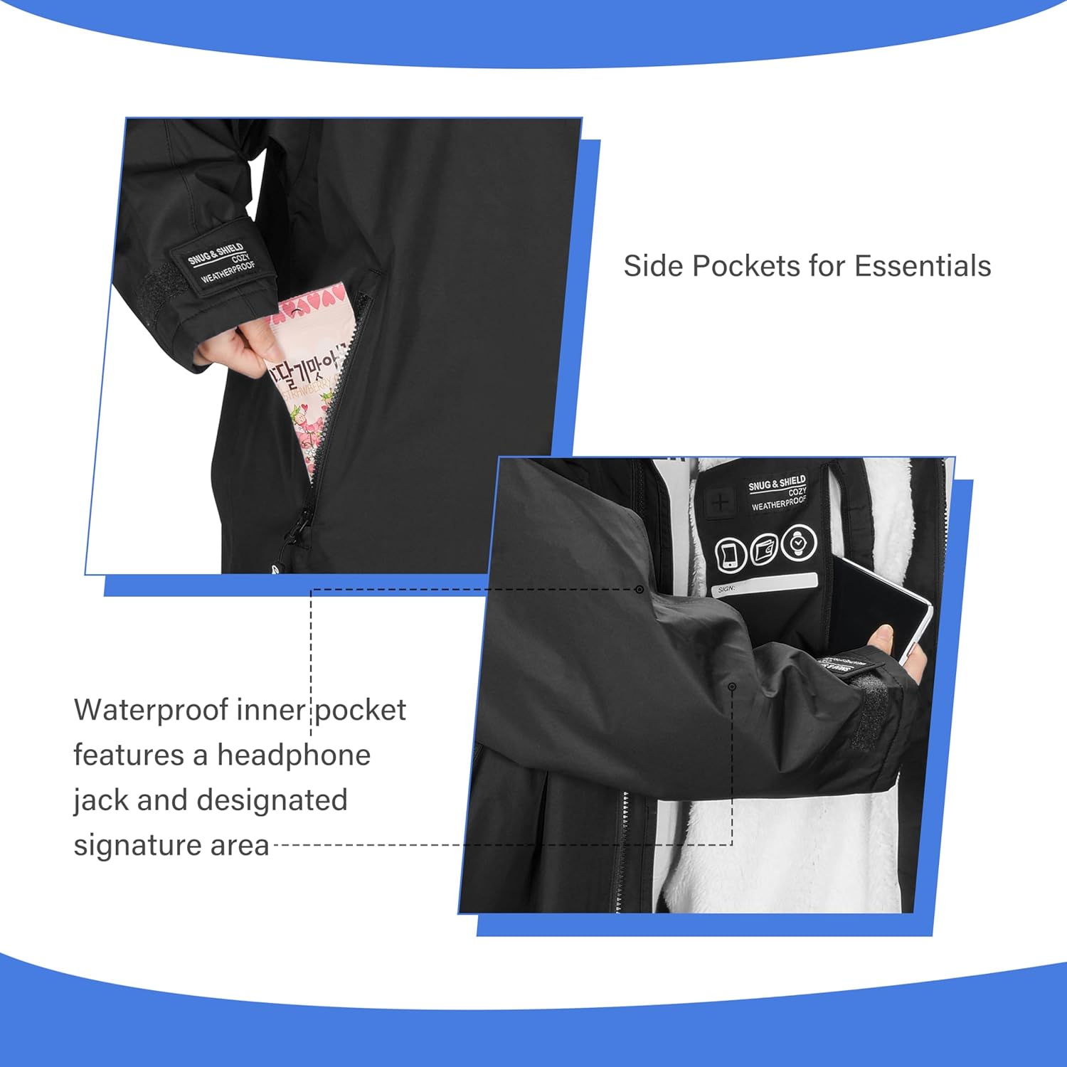 Catalonia Kids Waterproof Swim Parka with Hood, Windproof Fleece Swim Jacket, Warm Winter Swim Coat, Perfect for Beach, Pool - Image 3