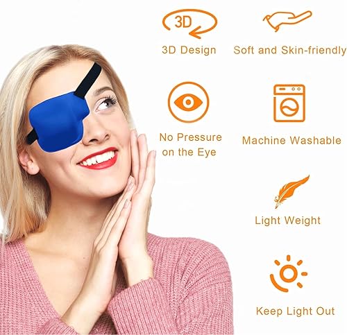 Vista 27 de Parche para ojos 3D, parches médicos para adultos y niños, parches para ojos perezosos para ambliopía 3D para ojo izquierdo Negro