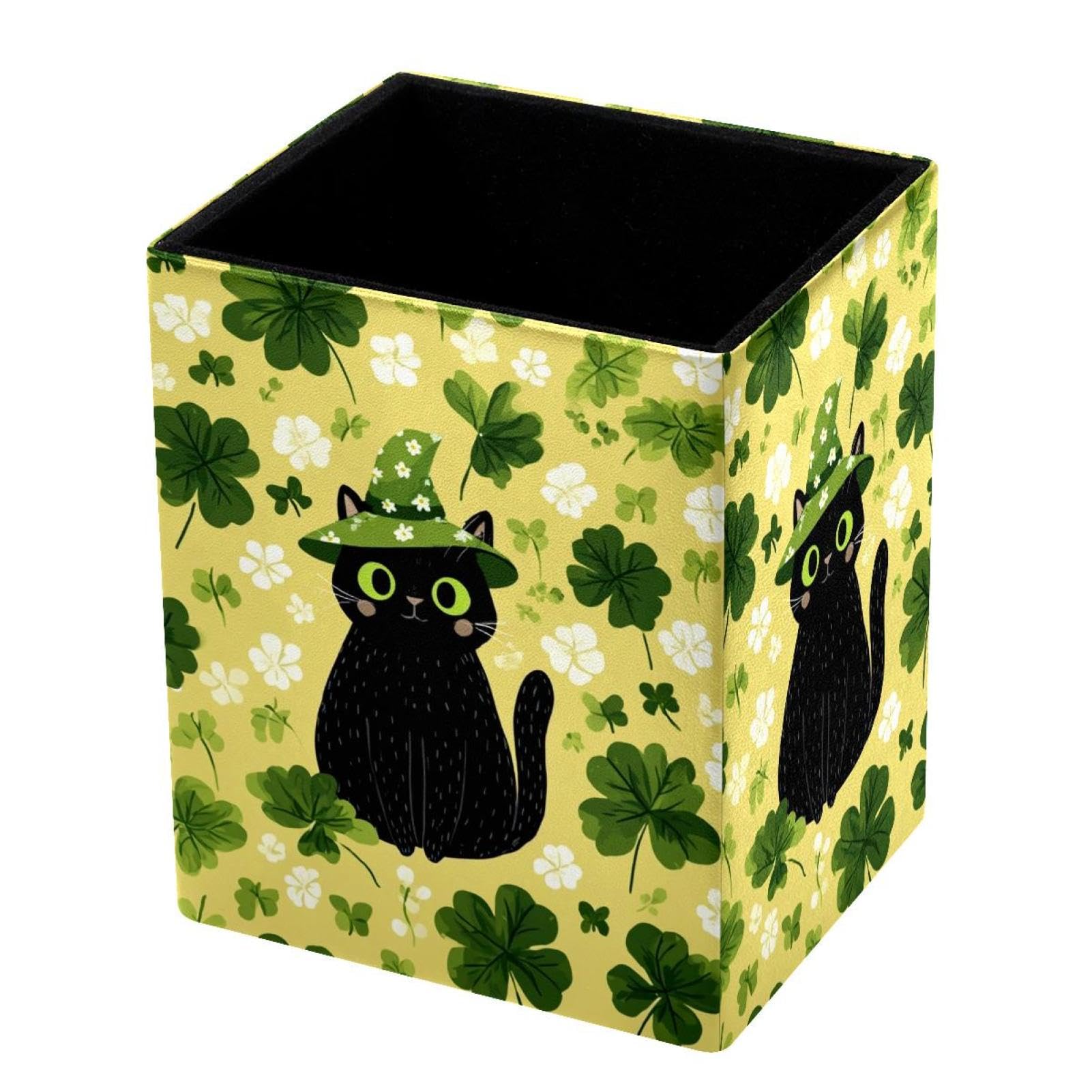 VAPOKF Pencil Holders for Desk, St. Patrick's Day Printed Pen Holders Pen Pot Makeup Brushes Storage Desktop Stationery Supplies Organiser for Home Office