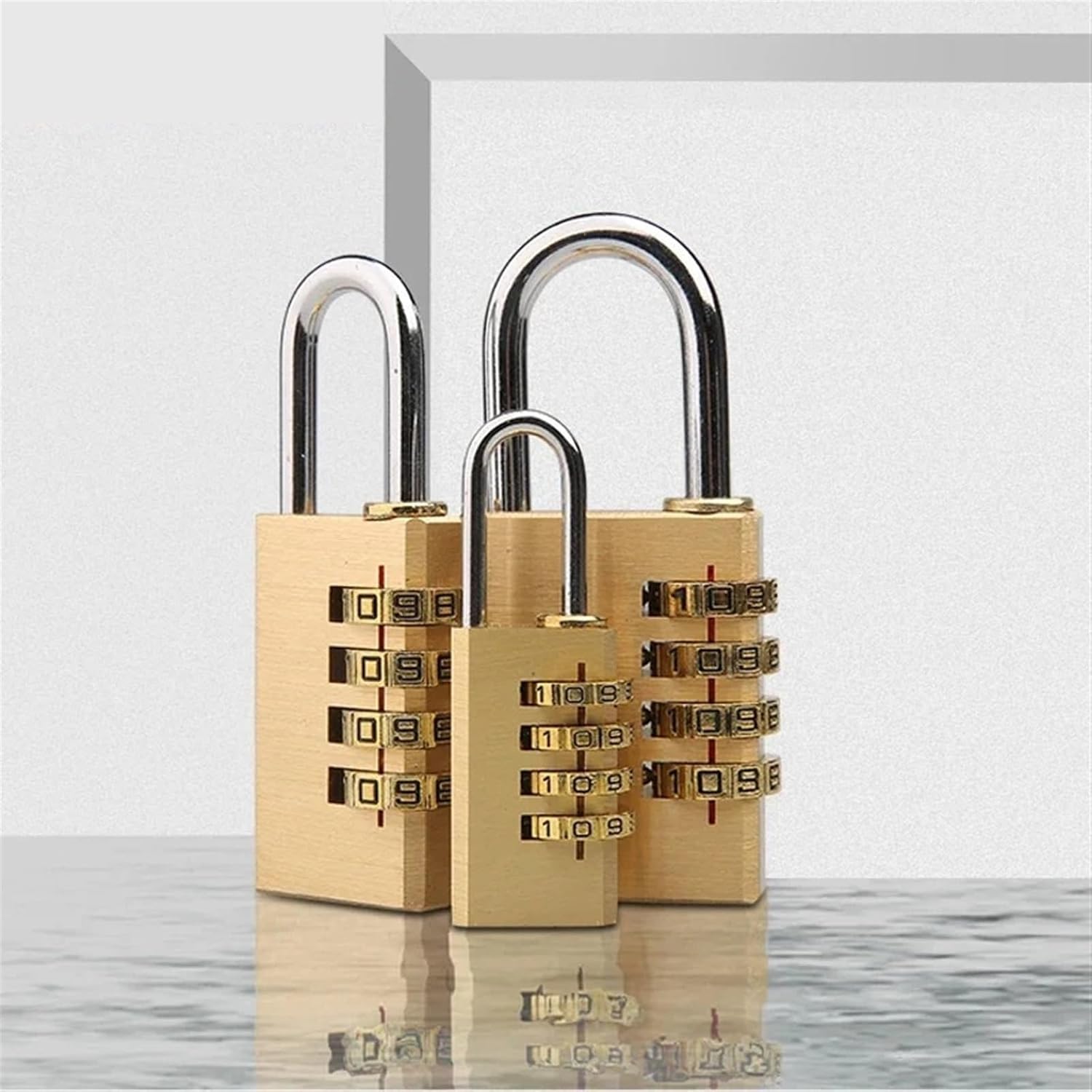 Mini Brass Combination Padlock Copper Padlock Password Lock for Warehouse Cabinet Bags Gym Locker 1Pcs(NO 1)
