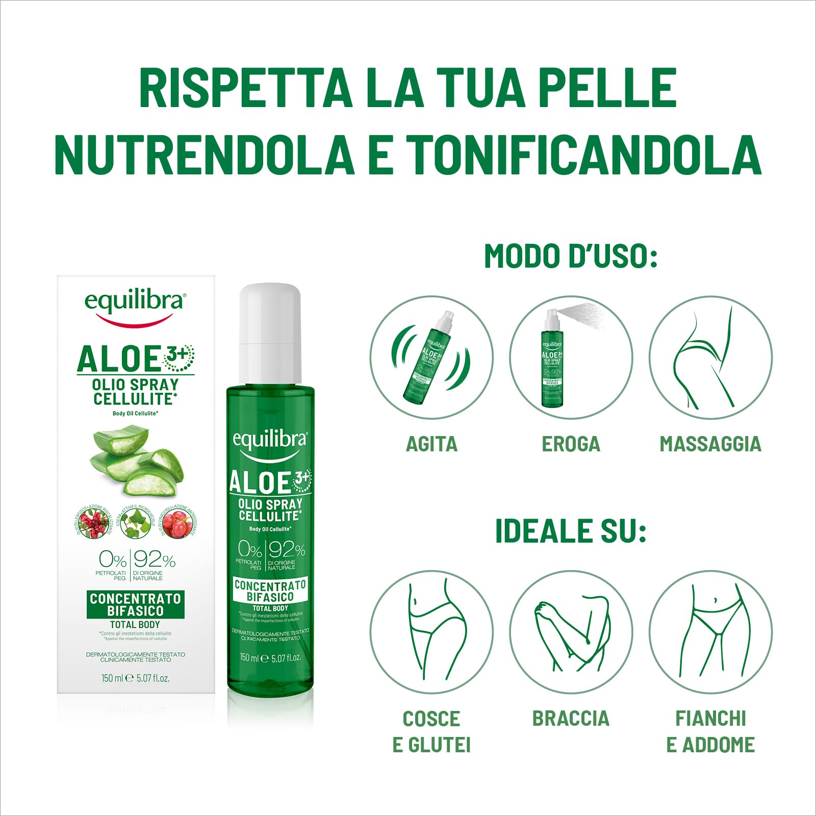 Equilibra Olejek z aloesu, cellulit, 150 ml