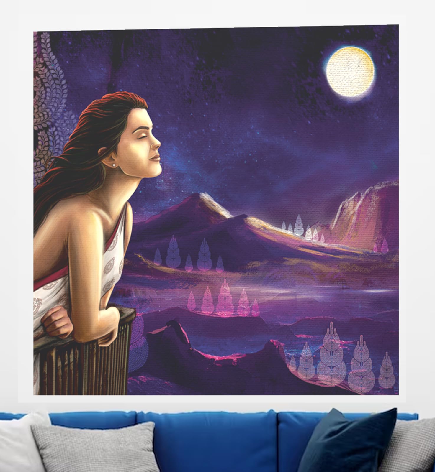 絵画 relax RELAXING Moonlight Wall Art Canvas Painting (Unframed_Canvas