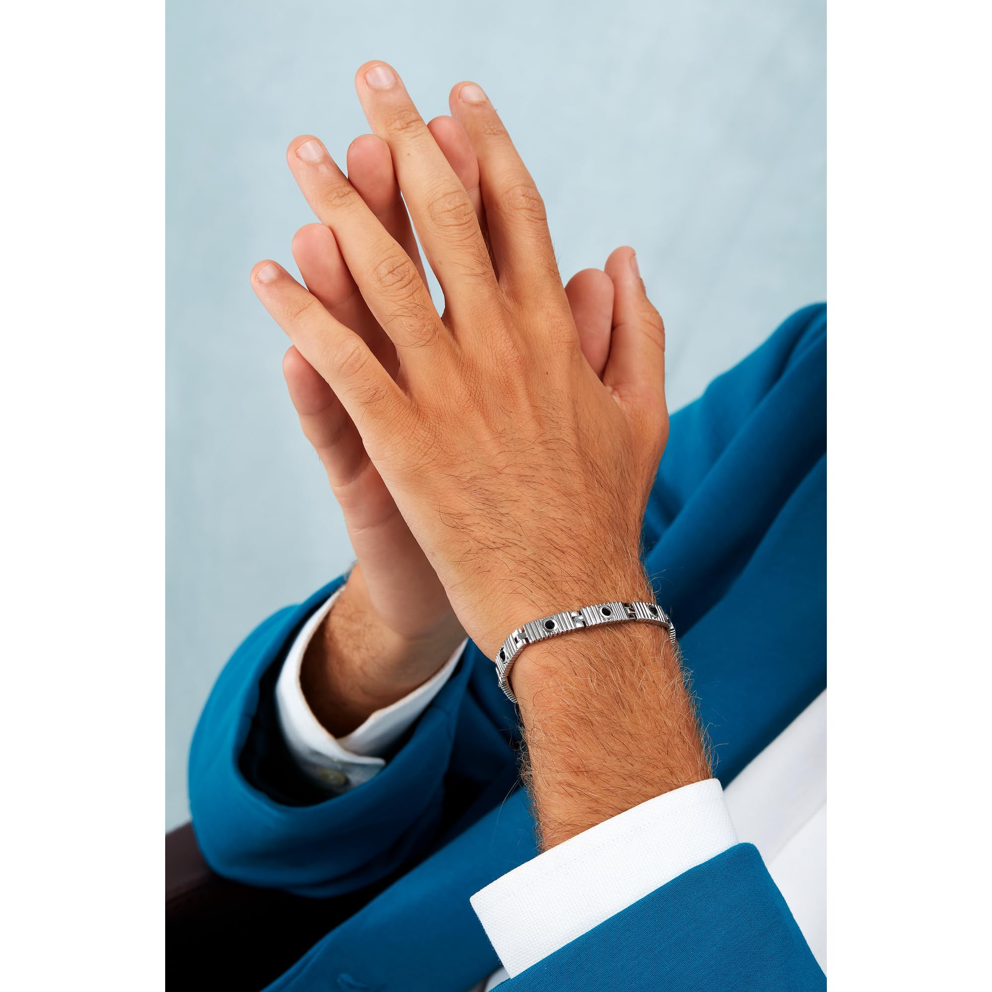 Morellato Bracciale Uomo in Acciaio, Cristalli Neri, Collezione Urban - SABH31