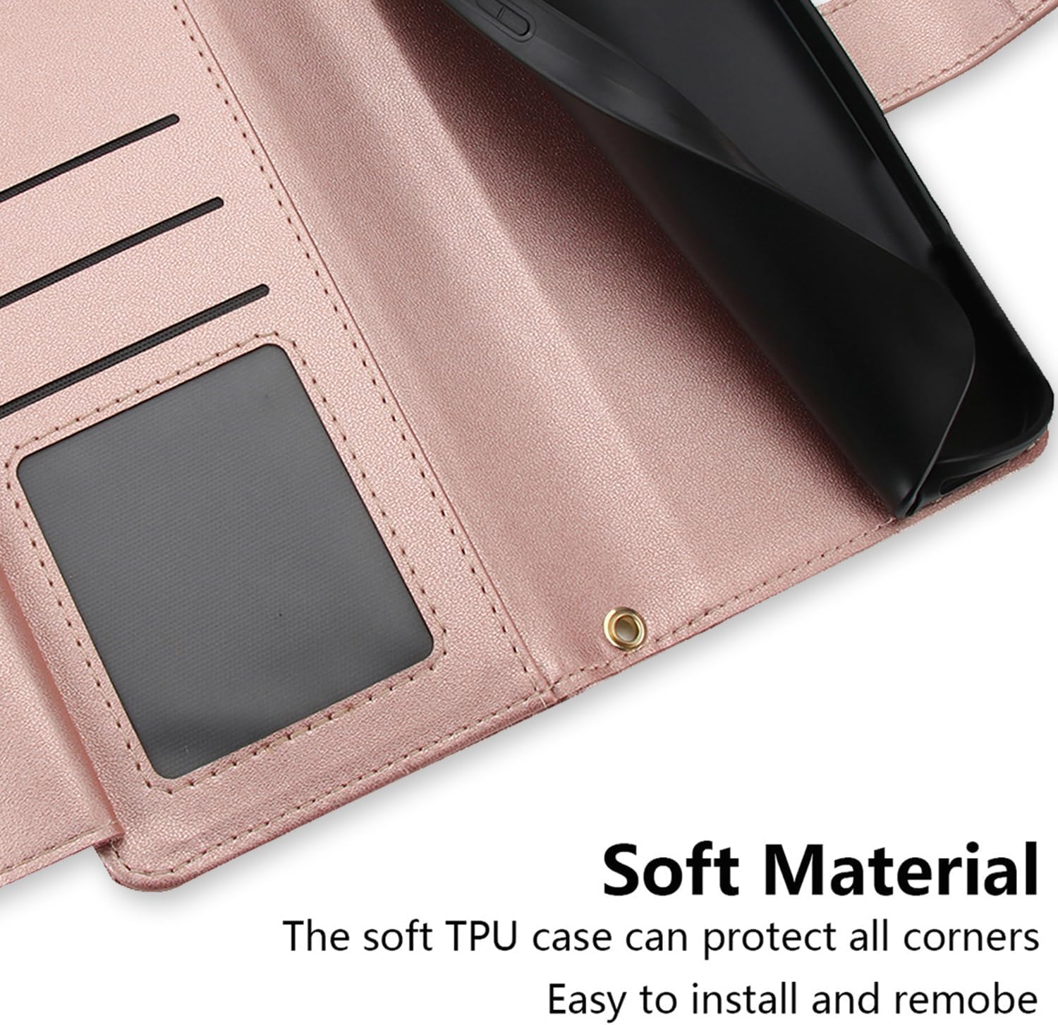Asuwish Phone Case for Samsung Galaxy S24 Plus/S25 Plus S24+ S25+ 5G Zipper Wallet Cell Cover, with Screen Protector and Strap, Card Holder S24Plus 24S + S 24 24+ S25Plus 25S 25+ Women Rose Gold