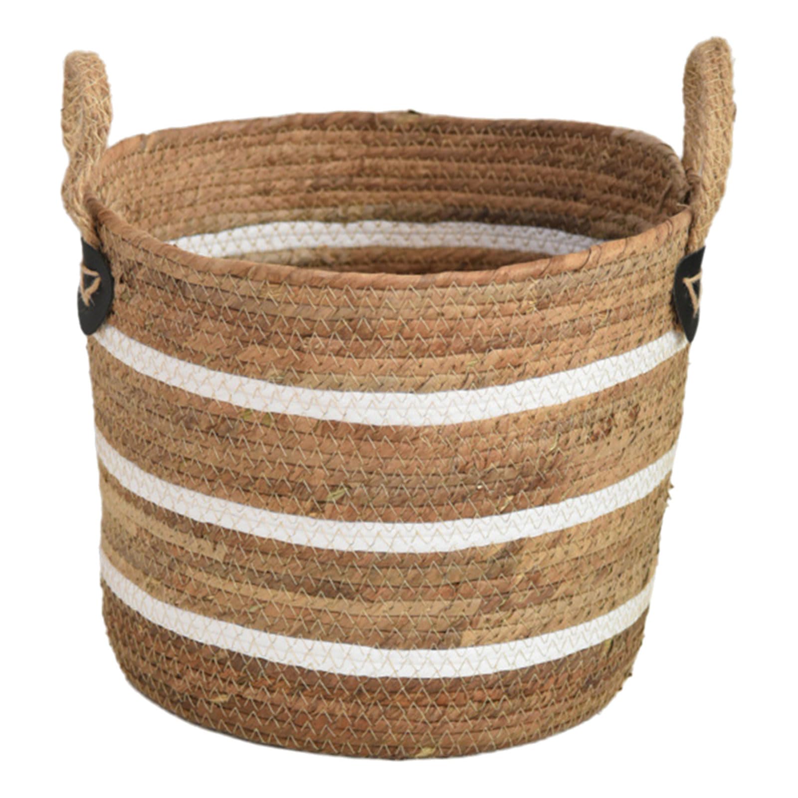 Msioytog A Multipurpose Handwoven Storage Basket With Handle Breathable Banan Rope Dirty Clothes Basket Kitchen Ccessories