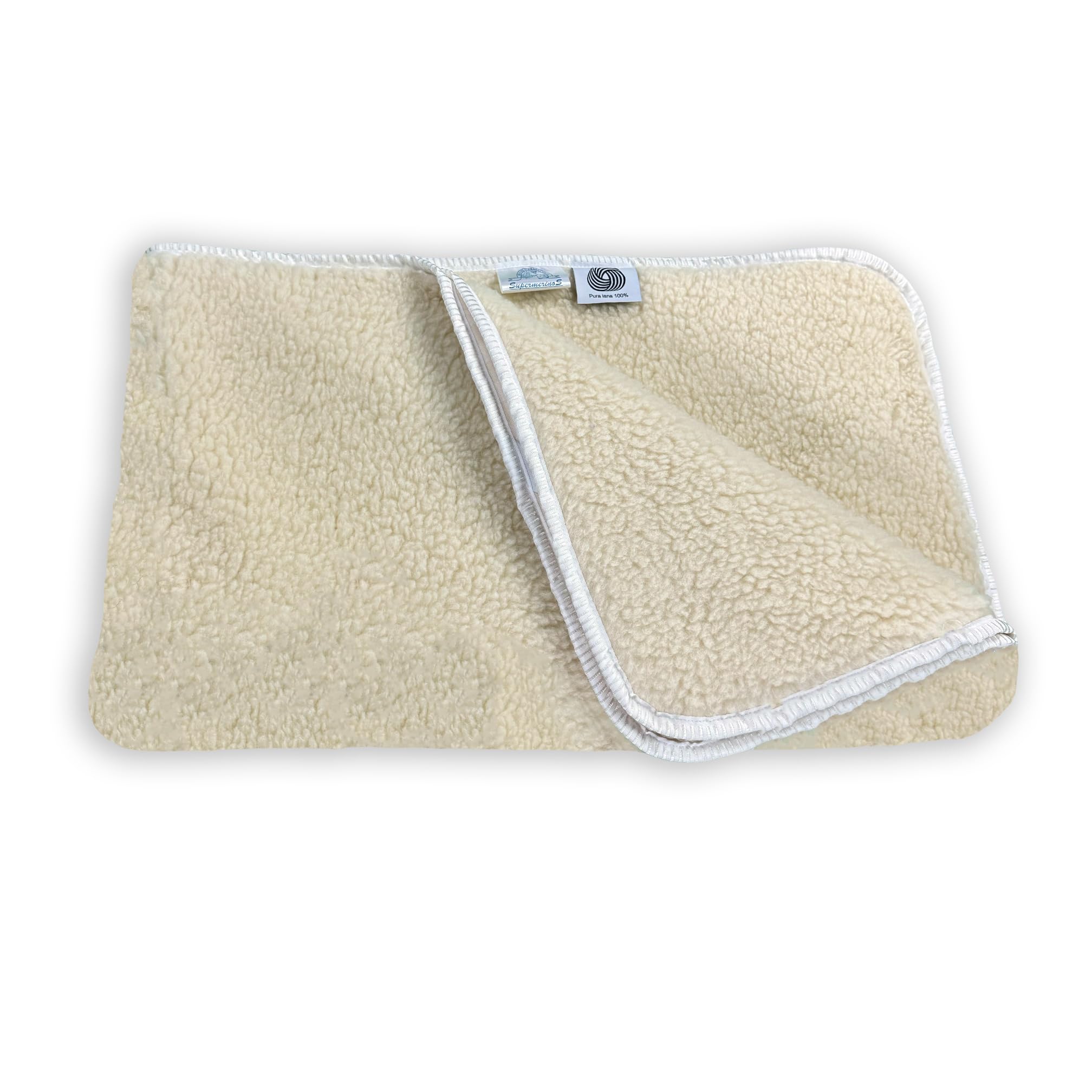 BNZ Group coprimaterasso singolo in pura lana vergine merinos agnellata, 100% MADE IN ITALY (80x200)