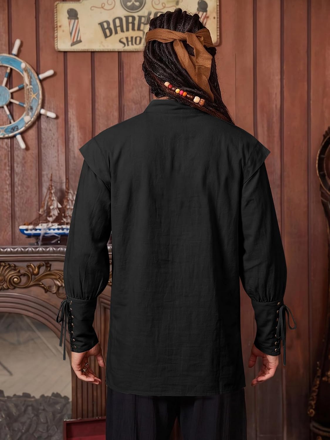 Yousify Mens Renaissance Shirt Medieval Pirate Viking Halloween Costume