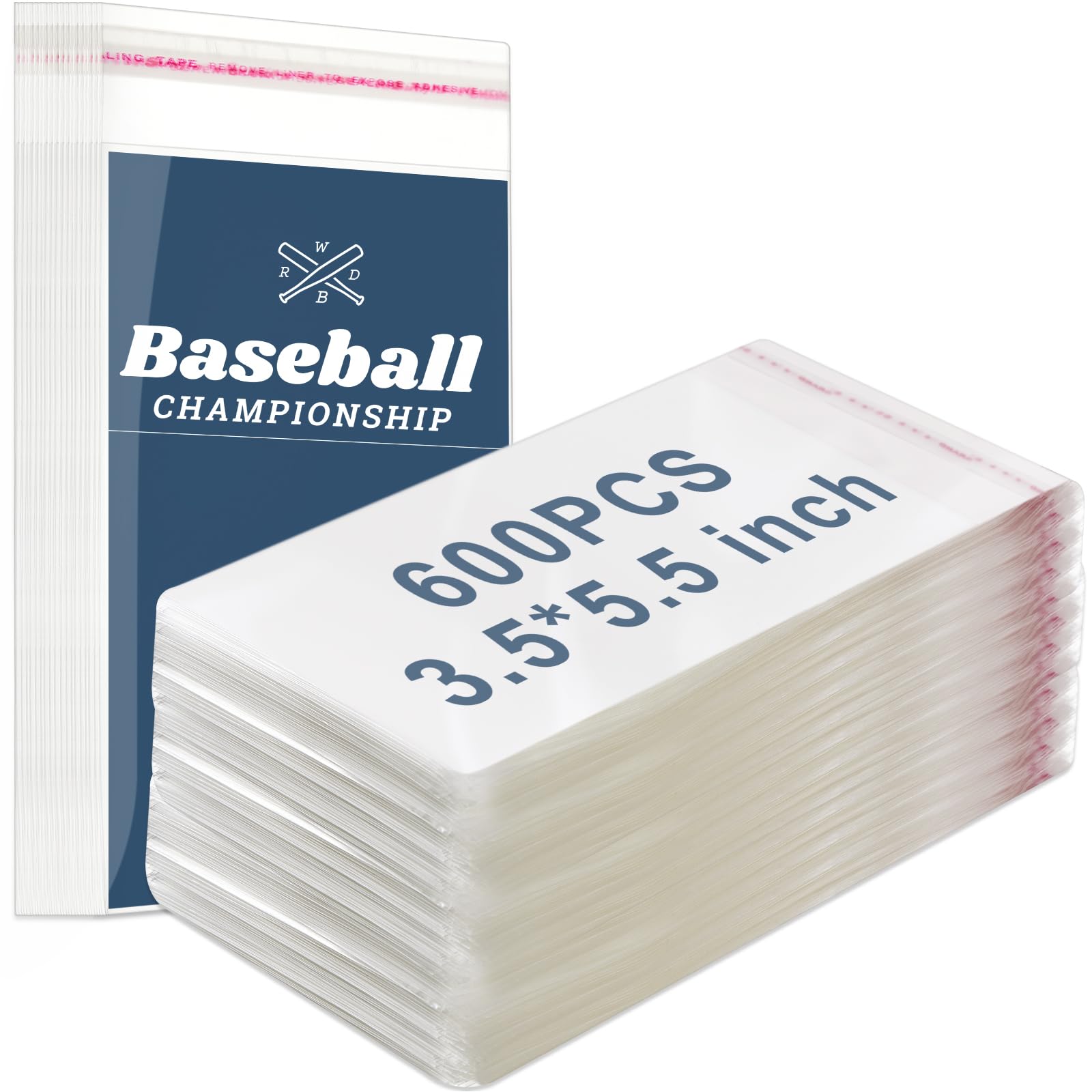 Lewtemi 600 Pcs Graded Card Sleeves Resealable Team Bags for Trading Cards Baseball Sports Slabs Holders Plastic Collectible Slabs Protection,3.5" x 5.5"