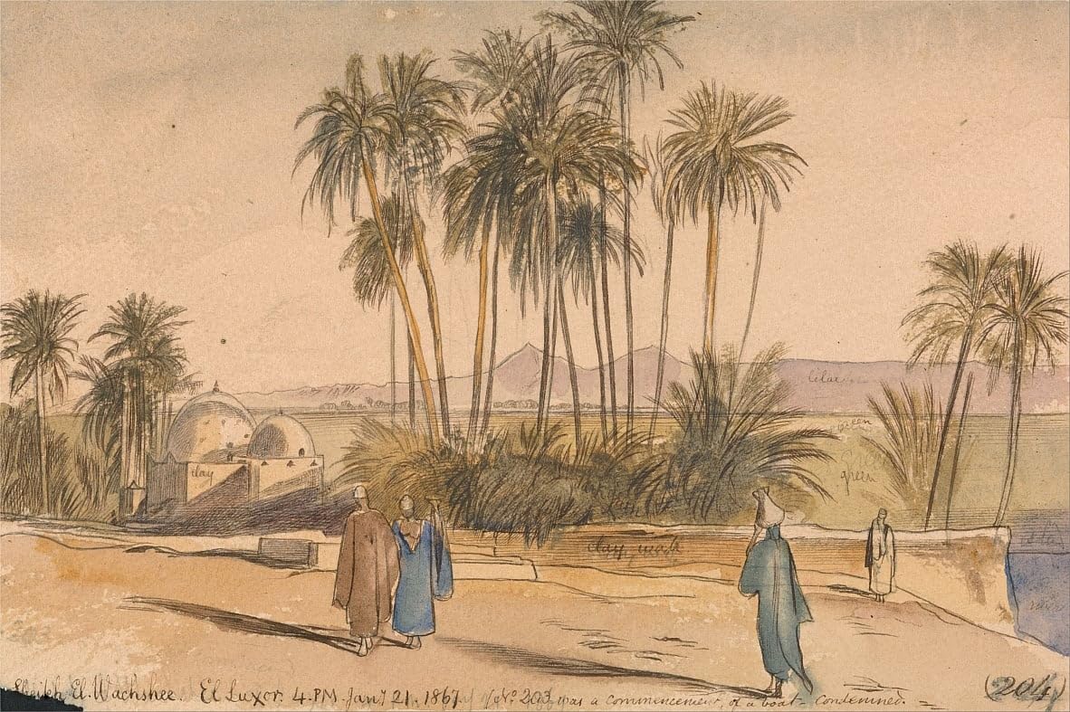 Toile Sheikh El Wachshee El Luxor Edward Lear impression HD 50x70 - 4