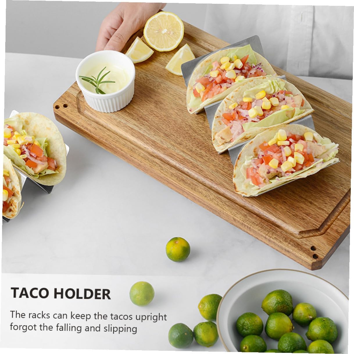 Stainless Steel Taco Holder 3pcs Set for Family Gatherings