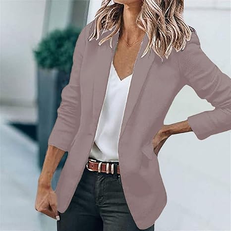 Giacca Blazer Donna OMZIN - Risvolto, Fronte Aperto, Tasche, Per Ufficio E Casual, In Poliestere - Foto 12