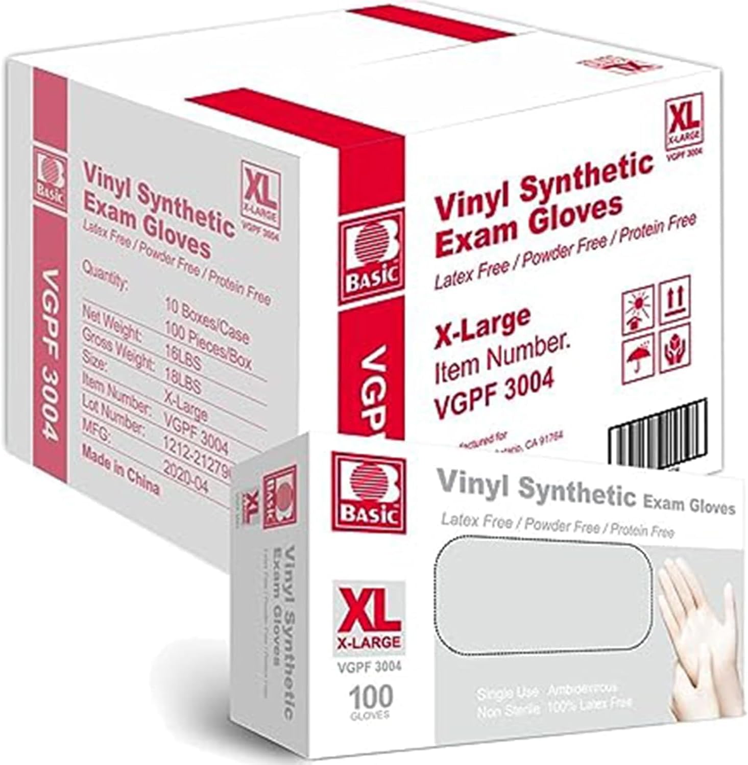 Disposable Vinyl Gloves, Clear, Powder Free Latex Free Disposable Gloves