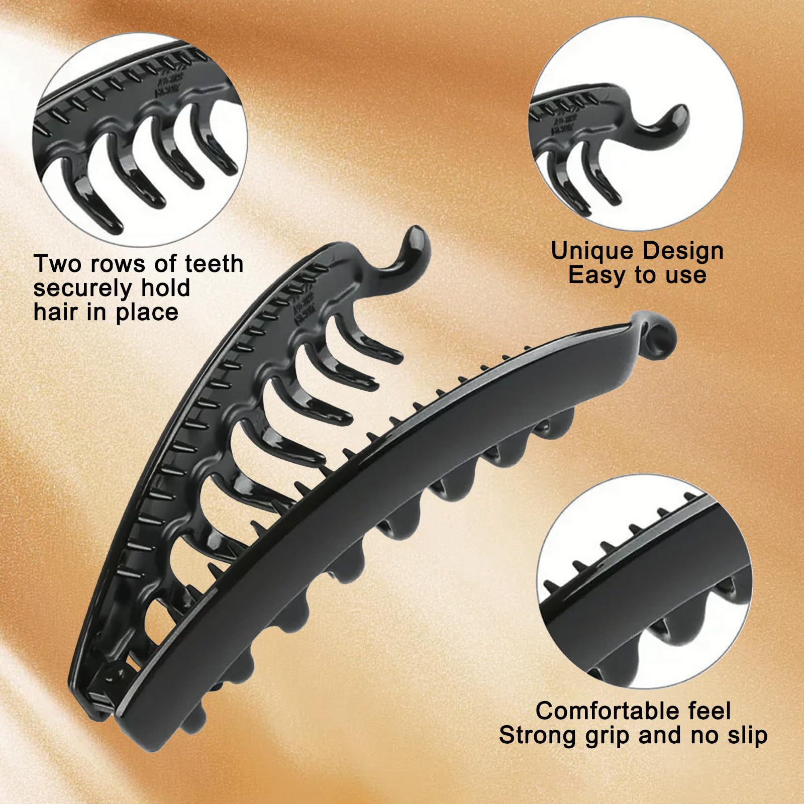 4 Pcs Banana Hair Clips, Large Banana Hair Clip for Thick Hair Strong Hold Ponytail Hair Clip - Image 4