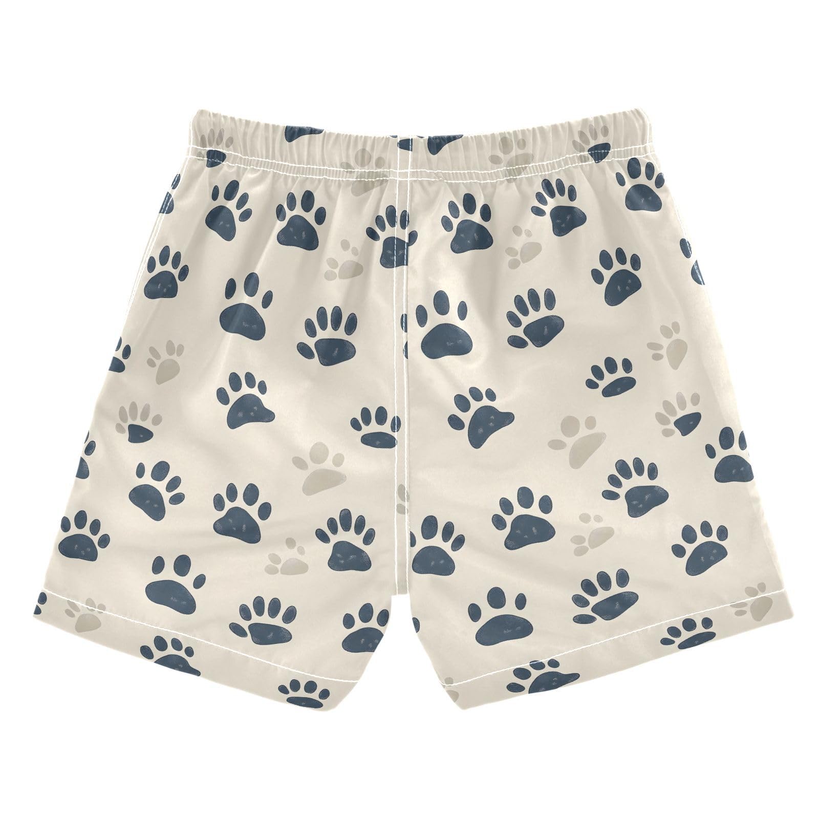 ALAZA Cute Dog Paw Print Boys Quick Dry Beach Board Shorts Kids Swim Trunks Bathing Suit Swimsuit 5T