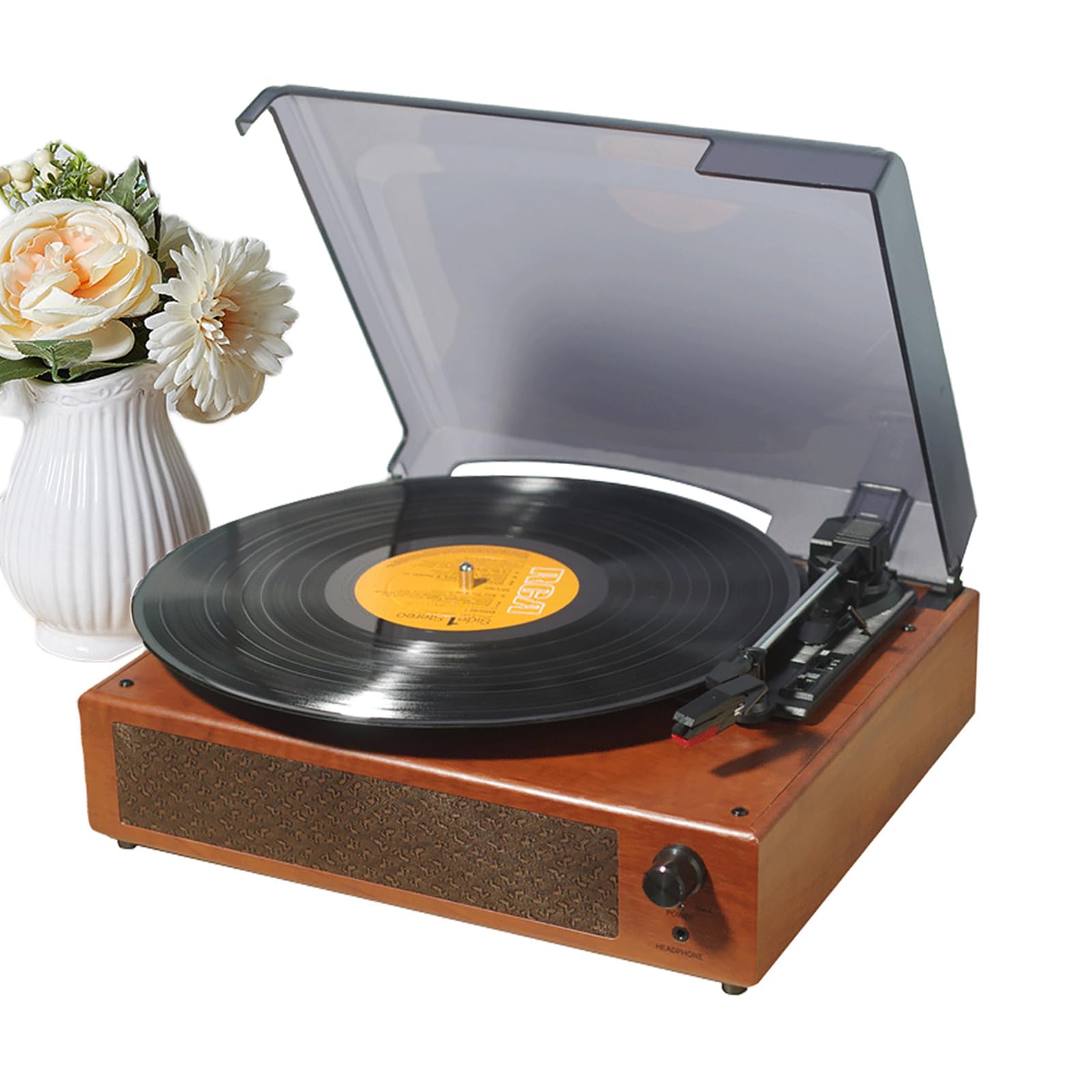 Giradischi Vintage, Giradischi in Vinile con Altoparlanti Integrati, Supporto 33/45/78 Giri/min E Dischi di Dimensioni 7''/10''/12'' E Riproduzione Bluetooth, per Regalo di Festa, Collezione