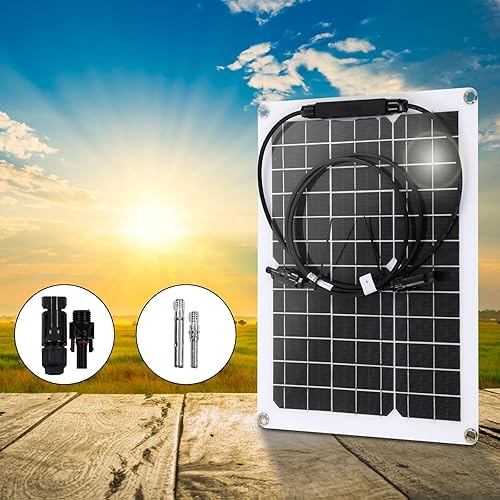 Panel solar de 15 W 12 V, pequeños paneles solares flexibles para sistema de 12 V, monocelda portátil de 12 voltios semi-flexible para casas