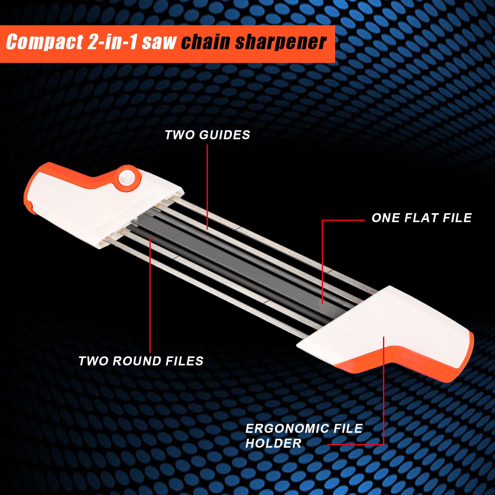 Affûteur Chaîne 2-en-1 pour Tronçonneuse Stihl 3/8" LP, Outil d'Affûtage Tronçonneuse (Lime 4mm)