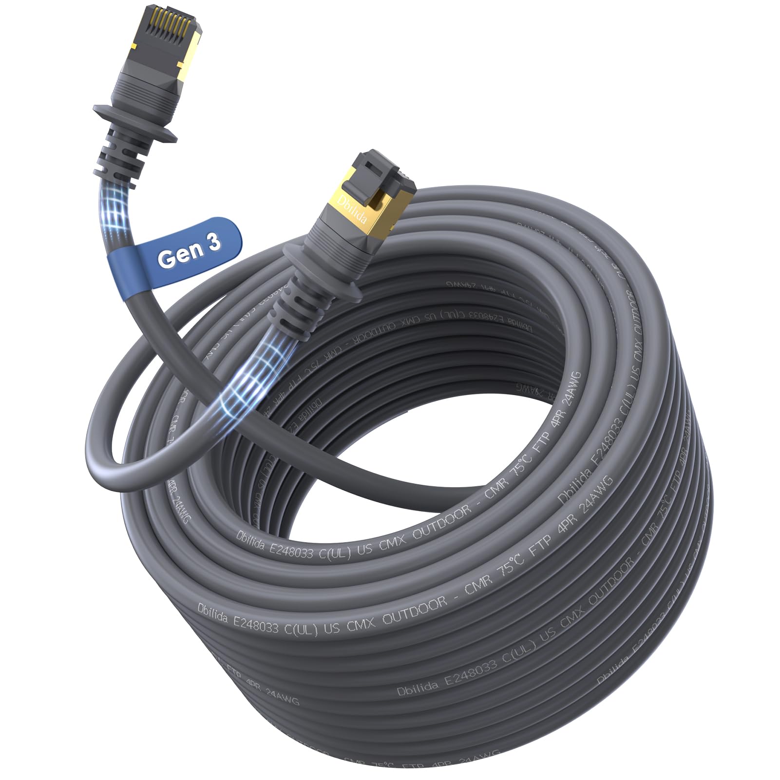 Câble Ethernet Starlink extérieur 90,1 m pour antenne satellite rectangulaire