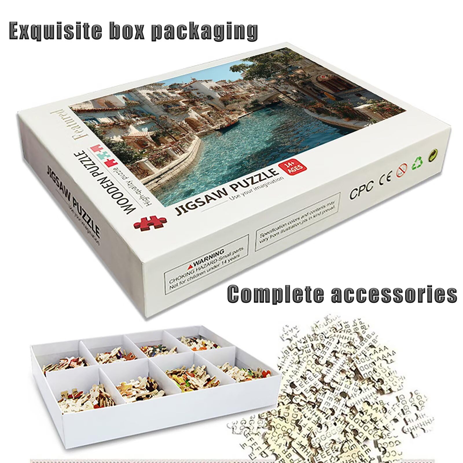 Drewniana łamigłówka, puzzle krajobrazowe 2000 sztuk dla dorosłych z kompaktowym pudełkiem 99x70 cm, wymagające puzzle, kreatywne gry logiczne dla mężczyzn kobiet, letnia dekoracja, prezent dla