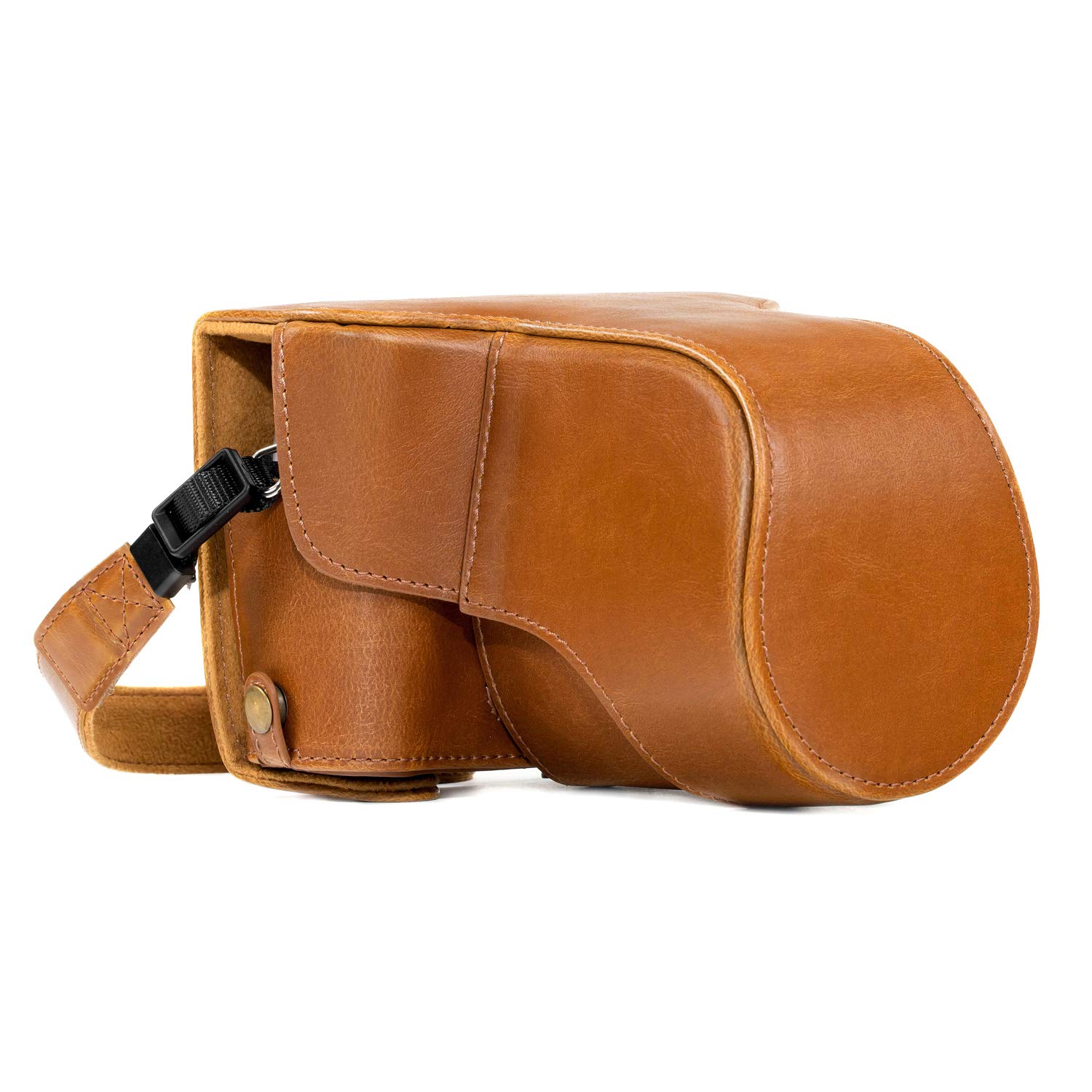 MegaGear MG983 Fujifilm X-T30, X-T20, X-T10 (16-50mm/ 18-55mm Lenses) Ever Ready Leather Camera Case and Strap, with Battery Access - Light Brown