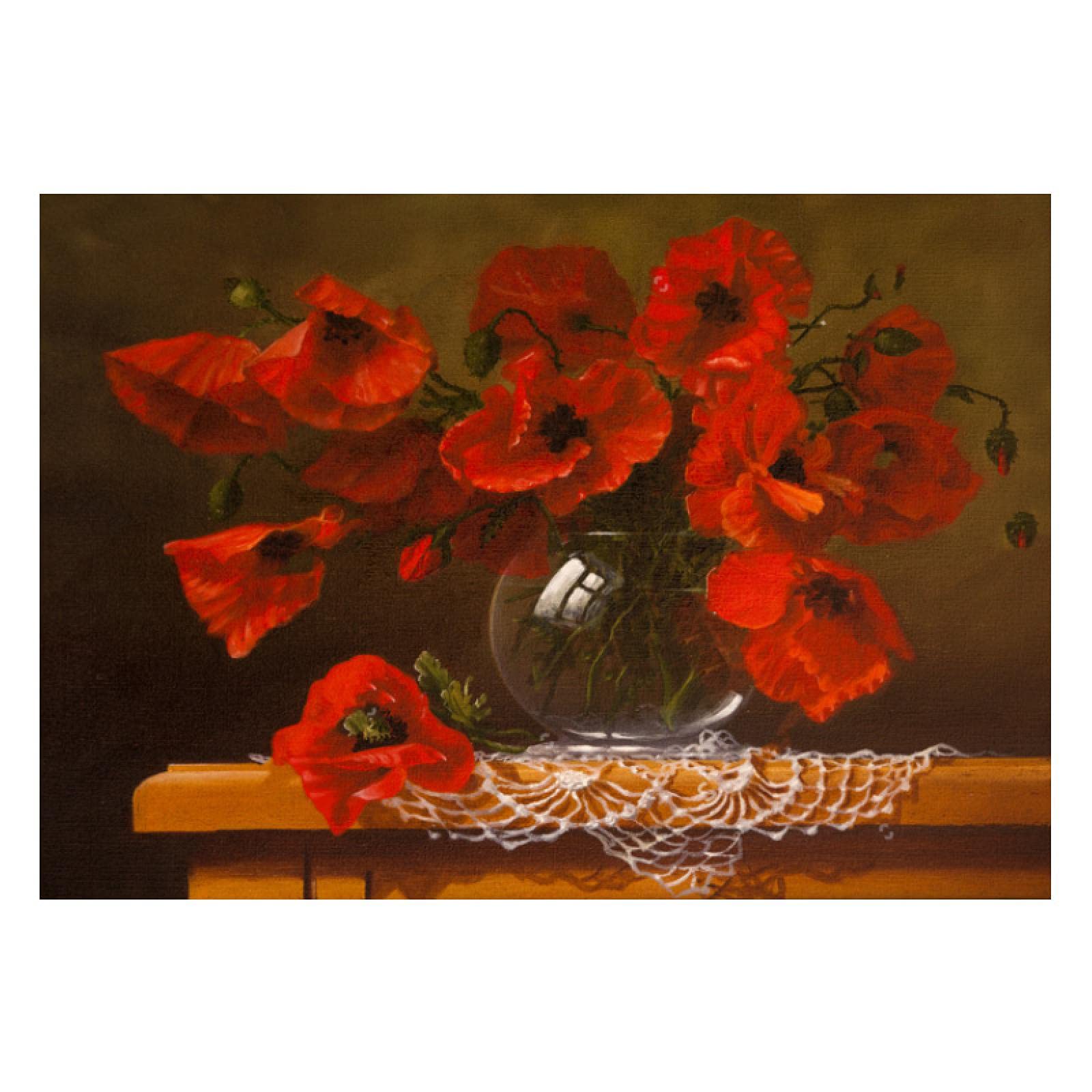 TSHAOSHUNHT Arte de la pared moderno impresión en lienzo flor roja cartel pintura sala de estar decoración del hogar decoración de la pared-60x90cmx1 marco interior