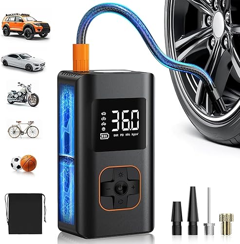Inflador de neumáticos, compresor de aire portátil, bomba de aire automática de 150 PSI para neumáticos de automóvil, bomba eléctrica de neumáticos