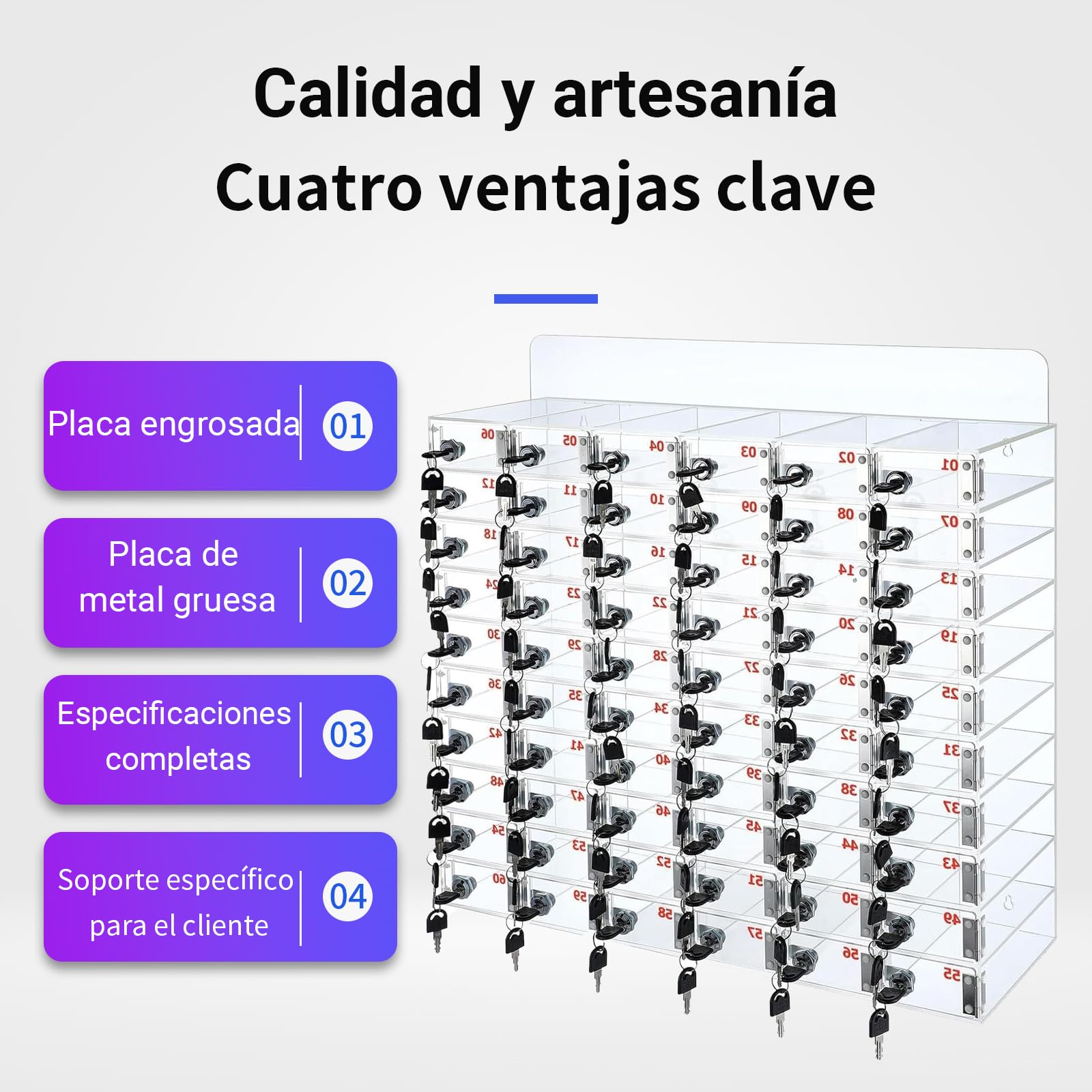 Soporte para teléfono móvil de acrílico transparente con cerradura para montar en la pared, para oficina, escuela, aula, soporte seguro para teléfono celular para un fácil acceso y acceso