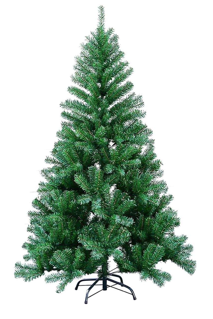 Supergift.com Green Xmas Tree, Artificial Christmas Tree, Realistic Pine Branches, With Metal Stand, Easy To Assemble, Indoor And Outdoor Christmas Decoration ((150Cm) 5Ft)