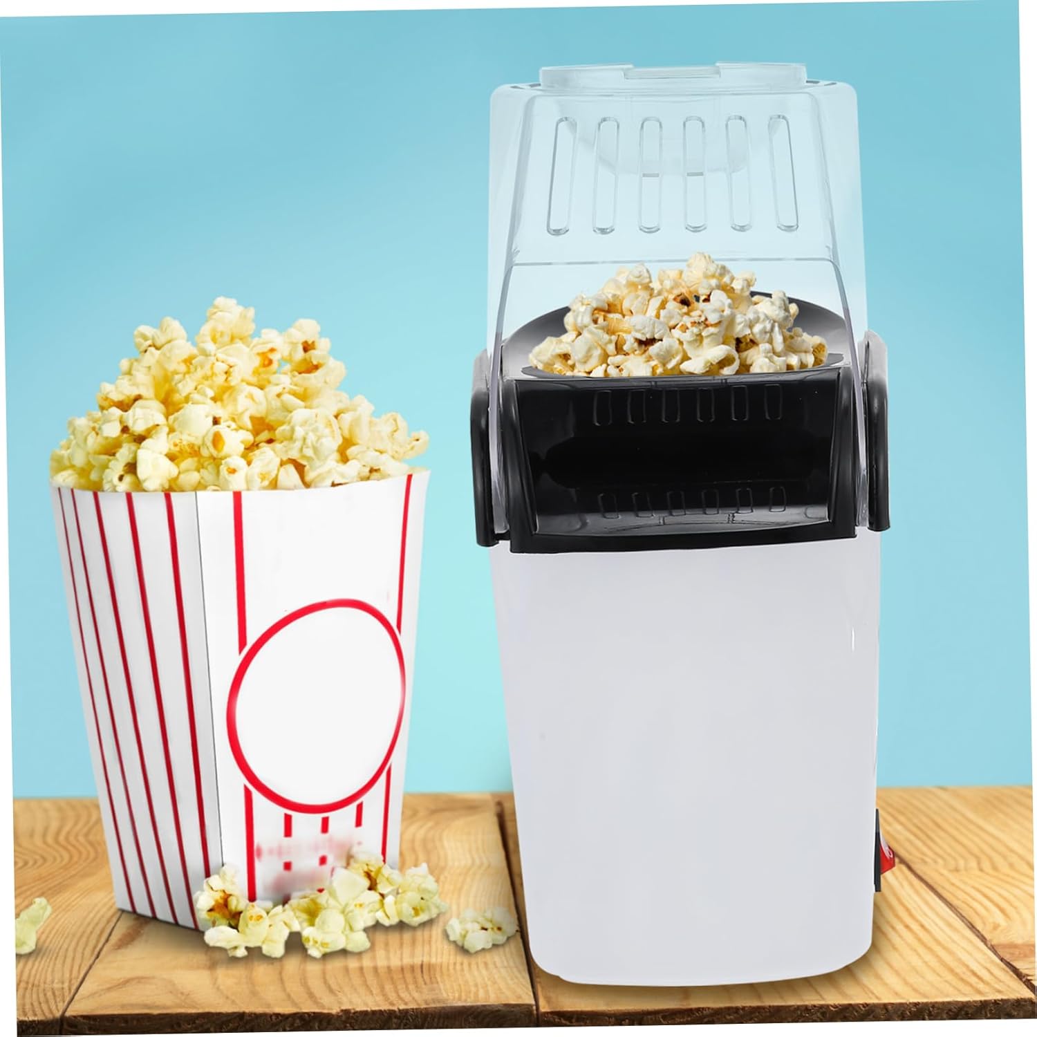 Luxshiny 110v Popcorn Machine Abs Home Popcorn Maker Non-stick Popper Portable Maker Machine