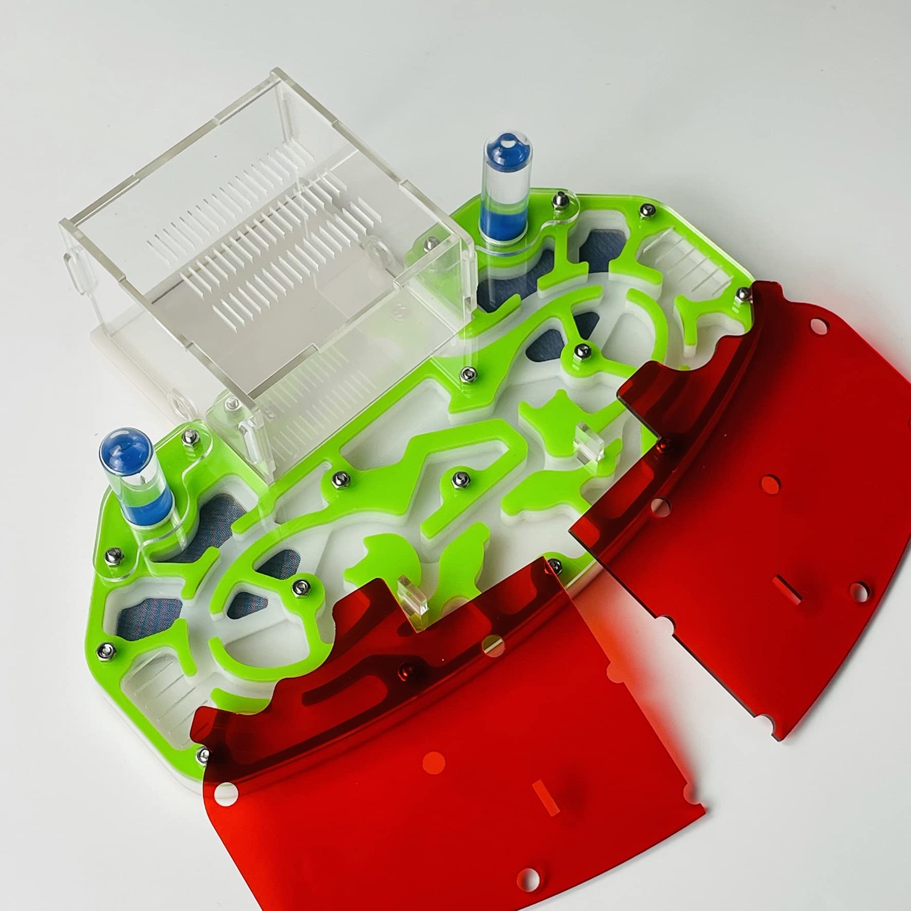 Große Größe 24 * 18cm Arylisches AMEISENNEST, Ameisenfarm, Ameisenlebensraum, FORMICARIUM MIT EINGEBAUTER Arena „PLATTFORM“ (Green) - 3