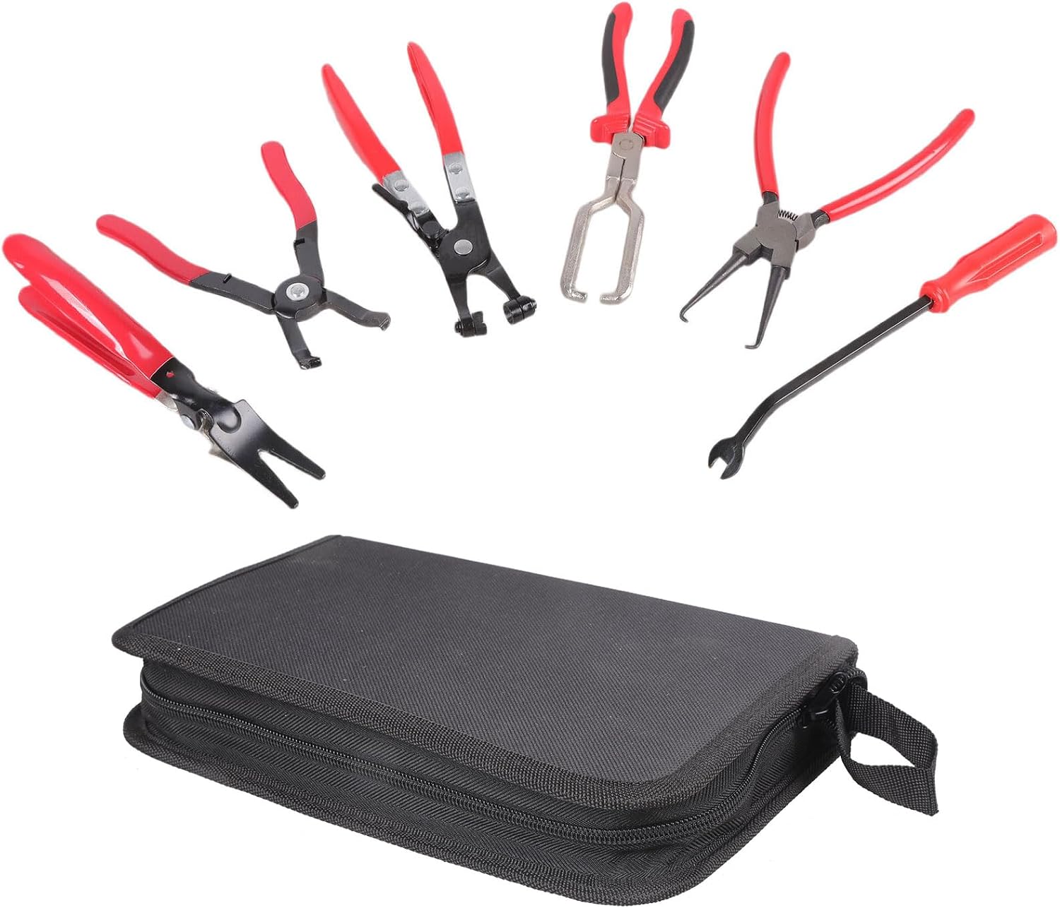 5/6 Pcs Hose Clamp Plier Set, High Carbon Steel Automotive Repairs Tool Kit with Ergonomic Handles & Storage Bag