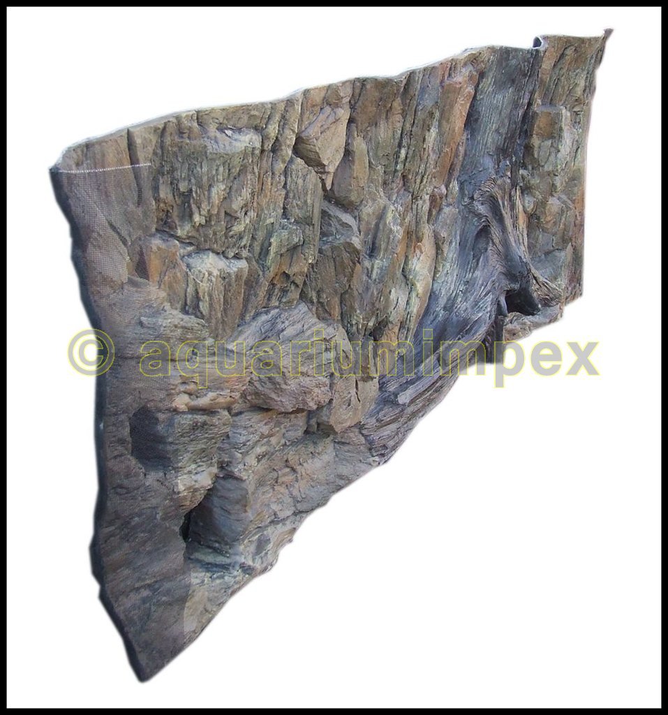 3D Aquarien Rückwand 120x60 Fels mit Wurzel